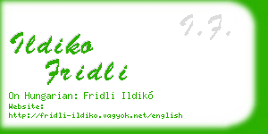 ildiko fridli business card