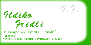 ildiko fridli business card